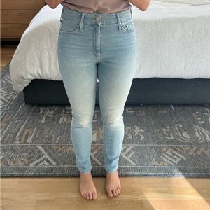 MOTHER High Rise Looker crop in fresh catch